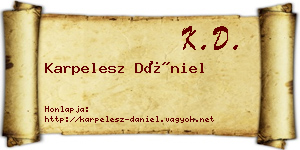 Karpelesz Dániel névjegykártya